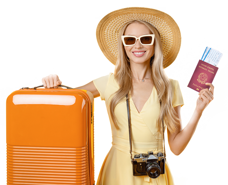 Mulher segurando sua cidadania